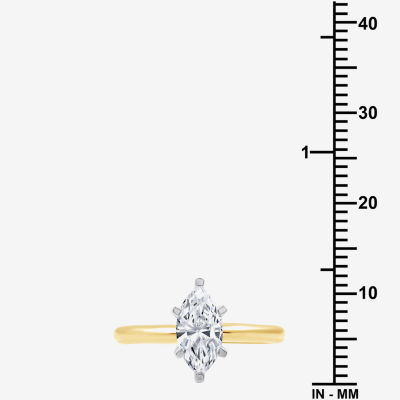 (G / Si1-Si2) Womens 1 CT. T.W. Lab Grown White Diamond 14K Gold Marquise Solitaire Engagement Ring