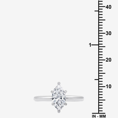 G / Si1-Si2) Womens 1 CT. T.W. Lab Grown White Diamond 14K Gold Marquise Solitaire Engagement Ring