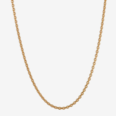 Made in Italy 24K Gold Over Silver 20 Inch Solid Cable Chain Necklace