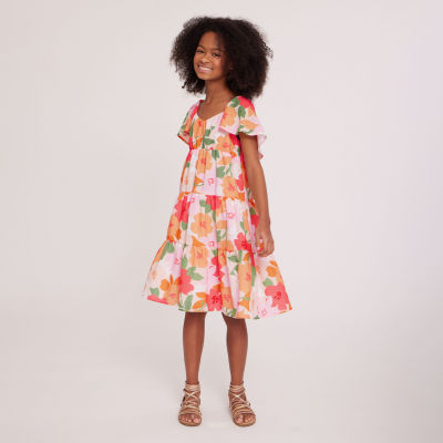 Bonnie Jean Big Girls Short Sleeve Ruffled Sleeve A-Line Dress