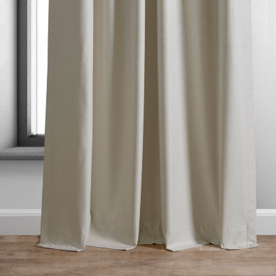 Exclusive Fabrics & Furnishing Essential Hotel Energy Saving 100% Blackout Rod Pocket Back Tab Single Curtain Panel