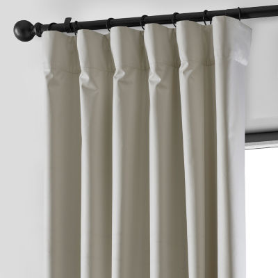 Exclusive Fabrics & Furnishing Essential Hotel Energy Saving 100% Blackout Rod Pocket Back Tab Single Curtain Panel