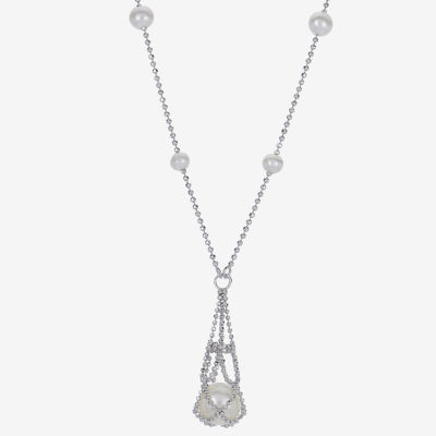 Cultured Freshwater Pearl Sterling Silver Lace Necklace