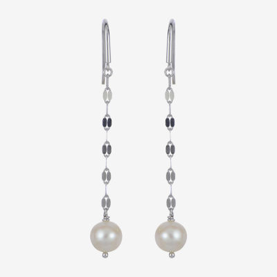 7-8Mm Cultured Freshwater Pearl Sterling Silver Earrings