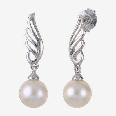 7-7.5Mm Cultured Freshwater Pearl Sterling Silver Earrings