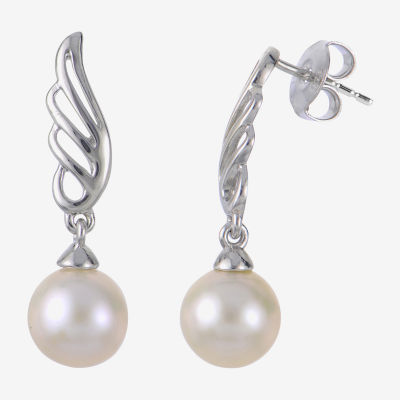 7-7.5Mm Cultured Freshwater Pearl Sterling Silver Earrings