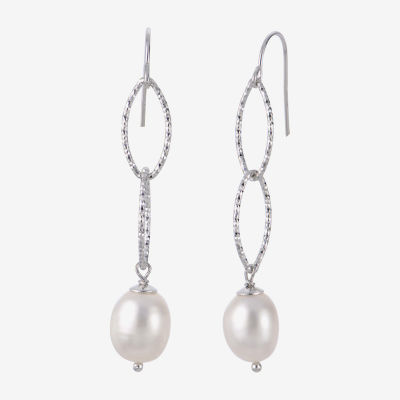 8.5-9Mm Cultured Freshwater Pearl Sterling Silver Earrings