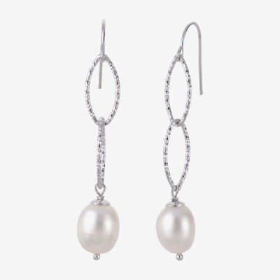 8.5-9Mm Cultured Freshwater Pearl Sterling Silver Earrings