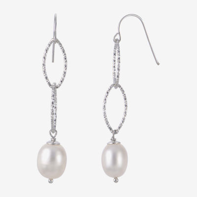 8.5-9Mm Cultured Freshwater Pearl Sterling Silver Earrings