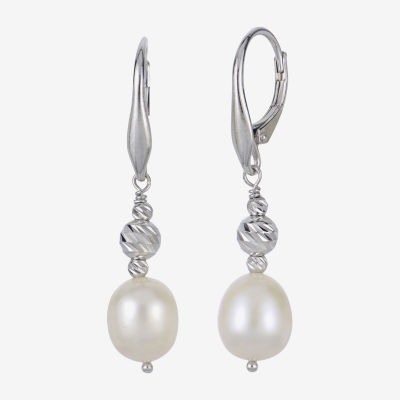 Dyed Cultured Freshwater Pearl Sterling Silver Drop Earrings