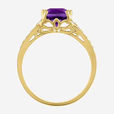 Gemstone 14K Gold Over Silver Cushion Cocktail Ring