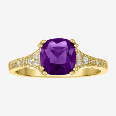 Gemstone 14K Gold Over Silver Cushion Cocktail Ring