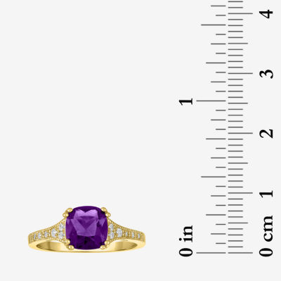 Gemstone 14K Gold Over Silver Cushion Cocktail Ring