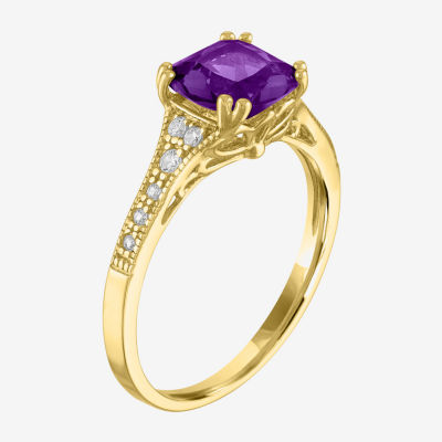 Gemstone 14K Gold Over Silver Cushion Cocktail Ring