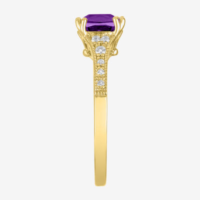 Gemstone 14K Gold Over Silver Cushion Cocktail Ring