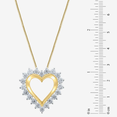 (G / Si2) Womens 2 CT. T.W. Lab Grown White Diamond 14K Gold Heart Pendant Necklace