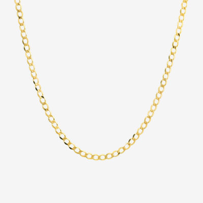 Made in Italy 10K Gold 20 Inch Solid Curb Chain Necklace