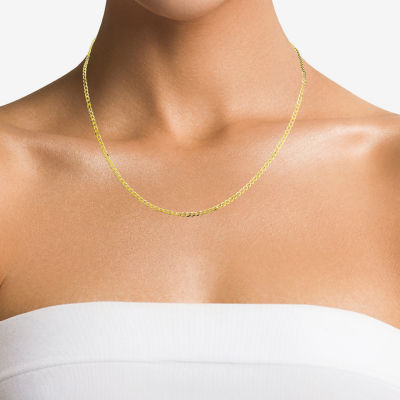 Made in Italy 10K Gold 20 Inch Solid Curb Chain Necklace