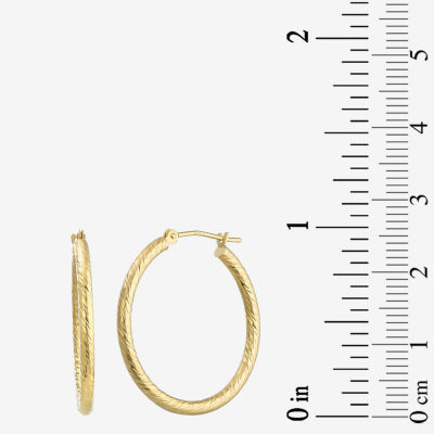 14K Gold 25mm Round Hoop Earrings