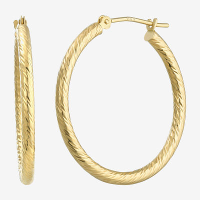 14K Gold 25mm Round Hoop Earrings