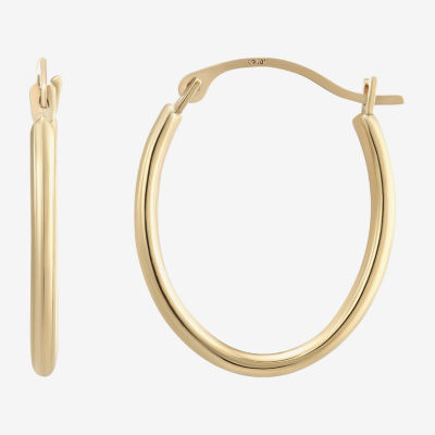 10K Gold 18mm Round Hoop Earrings