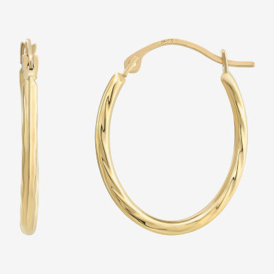 10K Gold 18mm Round Hoop Earrings