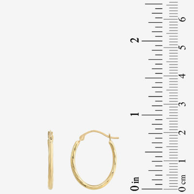 10K Gold 18mm Round Hoop Earrings