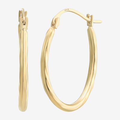 10K Gold 18mm Round Hoop Earrings