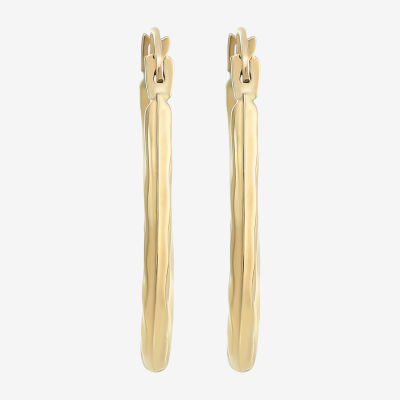 10K Gold 18mm Round Hoop Earrings