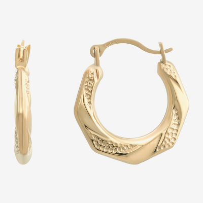 10K Gold 13mm Round Hoop Earrings