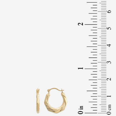 10K Gold 13mm Round Hoop Earrings