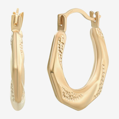 10K Gold 13mm Round Hoop Earrings