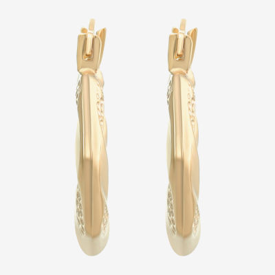 Womens 10K Gold 13mm Round Hoop Earrings