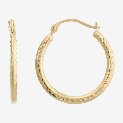 14K Gold 20mm Round Hoop Earrings