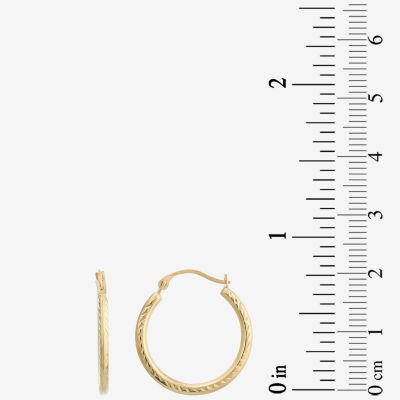 14K Gold 20mm Round Hoop Earrings