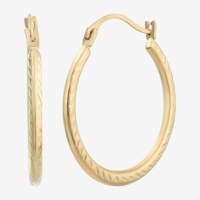 14K Gold 20mm Round Hoop Earrings