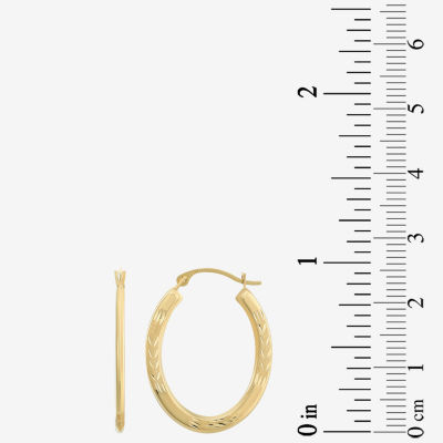 14K Gold 22mm Oval Hoop Earrings