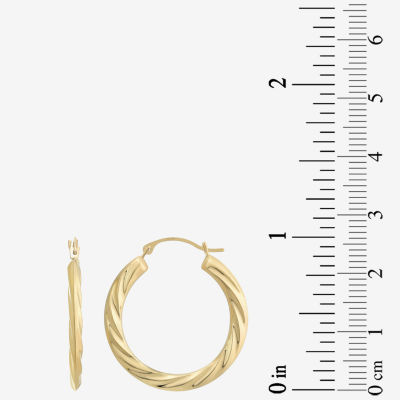 14K Gold 25mm Round Hoop Earrings