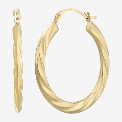 14K Gold 25mm Round Hoop Earrings