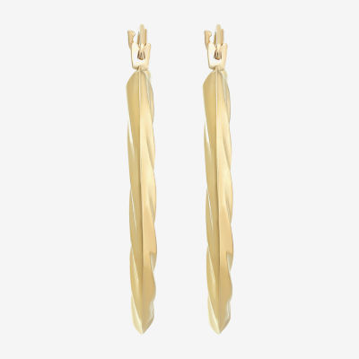 14K Gold 25mm Round Hoop Earrings