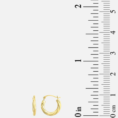 14K Gold 15mm Round Hoop Earrings