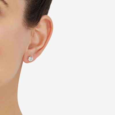 Diamonart Womens Cubic Zirconia Sterling Silver Heart 3 Pair Earring Set