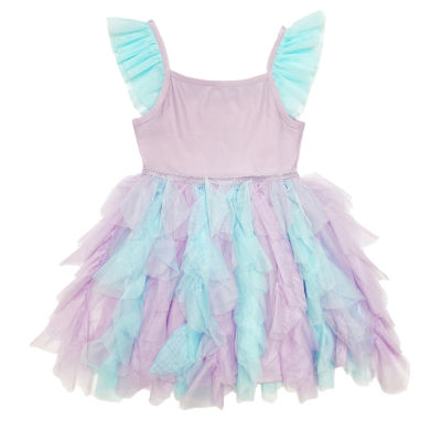 Toddler Girls Sleeveless Ruffled Sleeve The Little Mermaid A-Line Dress
