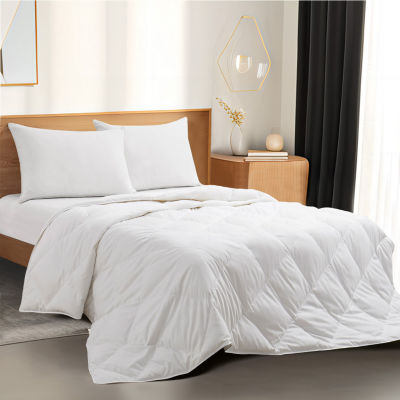 Peacenest Diamond Stitch Lightweight Microfiber White Goose Down And Feather Fiber Comforter