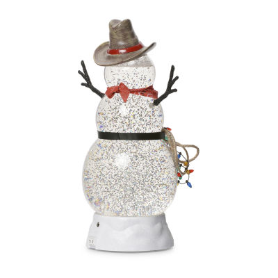 Roman 10.5" Led Swirl Cowboy Snowman Christmas Tabletop Decor