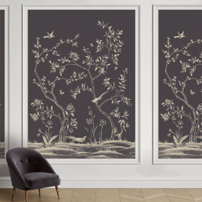 Tempaper Garden Midnight Mural Wallpaper