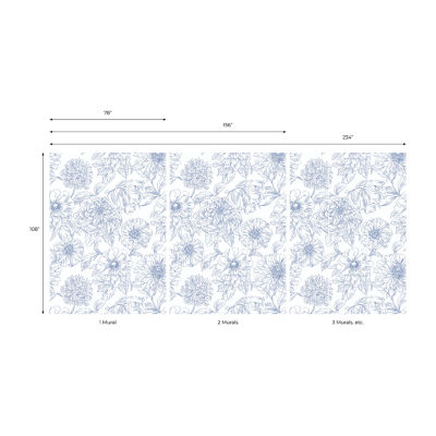 Tempaper Floral Blooms Mural Wallpaper