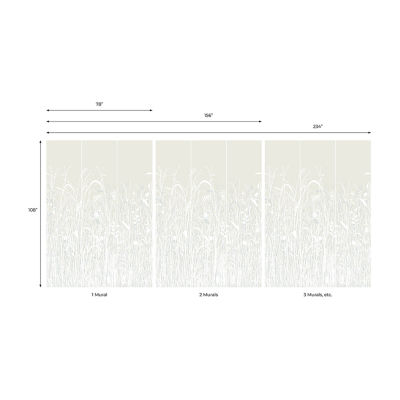 Tempaper June Grass White Mural Wallpaper