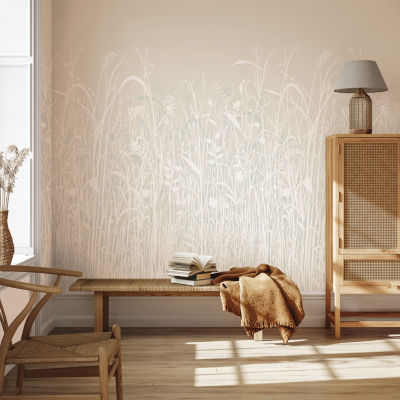 Tempaper June Grass White Mural Wallpaper