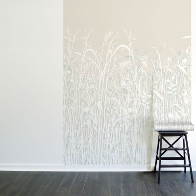 Tempaper June Grass White Mural Wallpaper